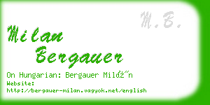 milan bergauer business card